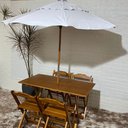 Ver imagem 2 de Conjunto Dobrável 120x70 com Ombrelone Paraná Cor do Conjunto:mel;cor do Ombrelone:branco