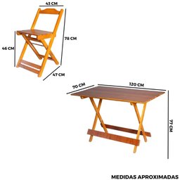 Conjunto Dobrável 120x70 com Ombrelone Paraná Cor do Conjunto:mel;cor do Ombrelone:branco - 6