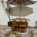 Ver imagem 3 de Conjunto Dobrável 120x70 com Ombrelone Paraná Cor do Conjunto:mel;cor do Ombrelone:branco