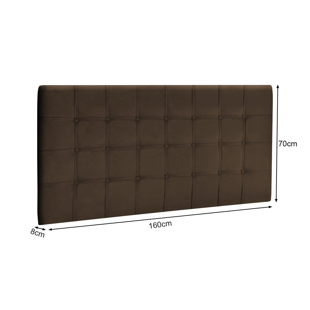 Painel Cabeceira Estofada Realeza Queen 1,60 Marrom - 3