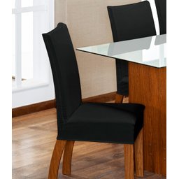 Kit de Capas de Cadeira Estofada 6 Lugares Mesa de Jantar Protege Muda a Decoração Malha Helanca Lis - 2