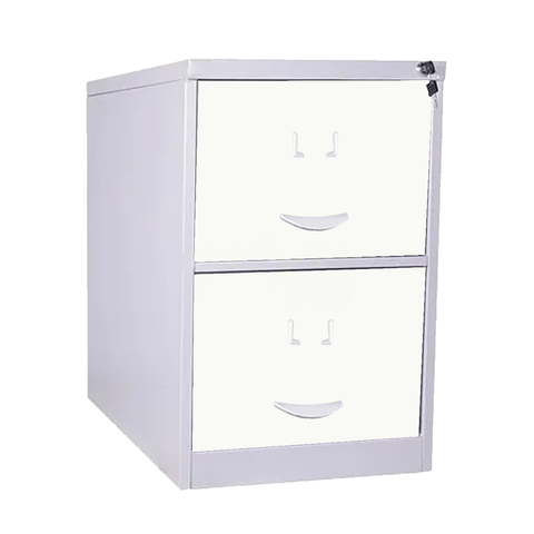 Gaveteiro Arquivo De Aço 2 Gavetas P/ Pasta Suspensa C/ Chave Branco