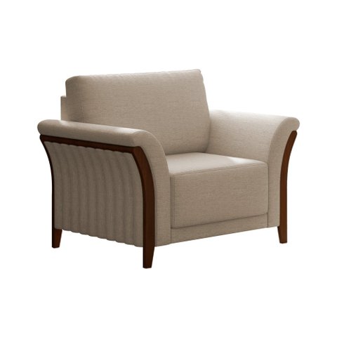 Poltrona Decorativa 102cm Perry Linho Bege - Sallar Home
