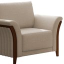 Ver imagem 5 de Poltrona Decorativa 102cm Perry Linho Bege - Sallar Home