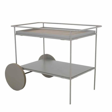 Carrinho Bar Otto Champagner e Recouro Fendi com Base Champagner 92 Cm - 67275