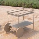 Ver imagem 4 de Carrinho Bar Otto Champagner e Recouro Fendi com Base Champagner 92 Cm - 67275