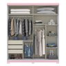 Guarda Roupa Solteiro Com Espelho 2 Portas H02 Veiga Flex Branco/Rosa Chá - Mpozenato - 8