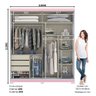 Guarda Roupa Solteiro Com Espelho 2 Portas H02 Veiga Flex Branco/Rosa Chá - Mpozenato - 9