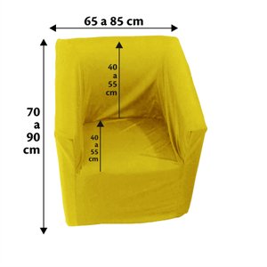 Capa Poltrona Ferradura Quadrada:amarelo