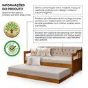 Ver imagem 2 de Bicama Dublin Estofado Capitonê Veludo Bege Madeira Maciça com Cama Auxiliar 2 Colchões Castanho