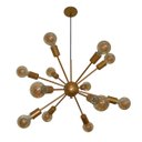 Ver imagem 1 de Lustre Pendente Sputinik 12 Hastes - Ideal para Mesa Jantar, Sala, Quarto - Cor Dourado