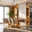 Ver imagem 5 de Lustre Pendente Sputinik 12 Hastes - Ideal para Mesa Jantar, Sala, Quarto - Cor Dourado