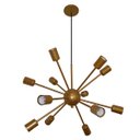 Ver imagem 3 de Lustre Pendente Sputinik 12 Hastes - Ideal para Mesa Jantar, Sala, Quarto - Cor Dourado