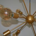 Ver imagem 2 de Lustre Pendente Sputinik 12 Hastes - Ideal para Mesa Jantar, Sala, Quarto - Cor Dourado