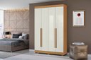Ver imagem 1 de Roupeiro de Solteiro 153cm 4 Portas 02 Gavetas - Cinamomo/off White Aramóveis