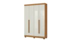 Ver imagem 2 de Roupeiro de Solteiro 153cm 4 Portas 02 Gavetas - Cinamomo/off White Aramóveis