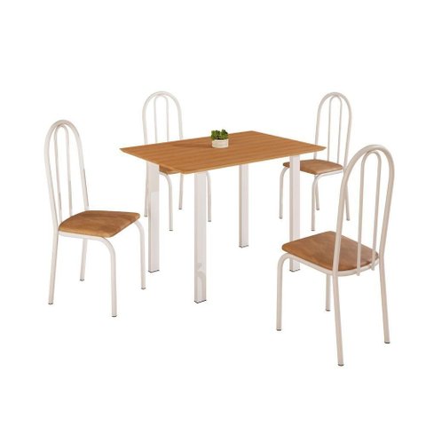 Conjunto Sala de Jantar Mila 4 Cad Ilhabela Branca C- Jambo