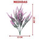 Ver imagem 2 de 4 Ramos Plantas Lavanda Artificiais Rosa com 35 Folhas 40cm