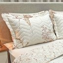 Ver imagem 3 de Cobre Leito King Confort Print Micropercal 300 Fios Toque de Algodão 3 Peças - Flores Damasco - 100%