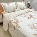 Ver imagem 2 de Cobre Leito King Confort Print Micropercal 300 Fios Toque de Algodão 3 Peças - Flores Damasco - 100%