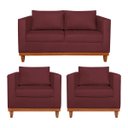 Ver imagem 1 de Kit Sofá 3 Lugares e 2 Poltronas Europa 180 cm Estilo Conforto e Elegância Suede - Doce Sonho