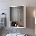 Ver imagem 2 de Armário para Banheiro com Porta e Espelho Slim Nova Móbile Branco Montana