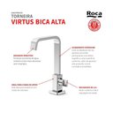 Ver imagem 6 de Torneira de Mesa Bica Alta para Lavatório Virtus Roca