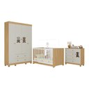 Ver imagem 2 de Quarto de Bebê Completo com Berço Americano 3 em 1 Fofura Multimóveis Mp4645 Madeirado/off White