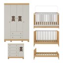 Ver mais imagens de Quarto de Bebê Completo com Berço Americano 3 em 1 Fofura Multimóveis Mp4645 Madeirado/off White