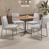 Conjunto Sala de Jantar Copa Castanho com 4 Cadeiras Neat Linho Cinza Base Grafite - 2