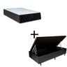 Cama Box Baú Solteiro 88 Tecido Sintético Preto com Colchão Marrocos - Poliéster - Espuma D33 - 1