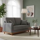 Ver imagem 6 de Sofá Belga 2 Lugares Base Madeira para Sala Pequena Cinza Bz Home Decor