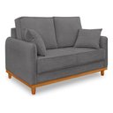 Ver imagem 3 de Sofá Belga 2 Lugares Base Madeira para Sala Pequena Cinza Bz Home Decor