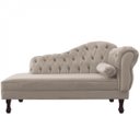 Ver imagem 2 de Recamier Sofá Divã Com Pés Retro 180X80 - Elã:Suede Bege