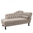 Ver imagem 1 de Recamier Sofá Divã Com Pés Retro 180X80 - Elã:Suede Bege