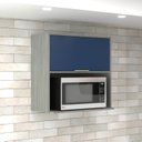 Ver imagem 1 de Armário Aéreo 70cm com 1 Porta e Nicho Domus Espresso Móveis Cinza/Silver/Royal