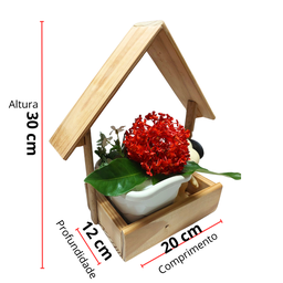 Casa Prateleira Floreira em Madeira para Plantas e Objetos - 2