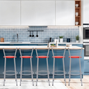 Ver imagem 6 de Kit 5 Banquetas para Balcão Flórida Prata Bistrô Ilhas Cozinha Gourmet Bares