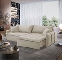 Ver imagem 5 de Sofá Cama Linho em Madeira Eucalipto 240cm Meu Sofá Online A294 Linho Creme