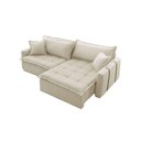 Ver imagem 3 de Sofá Cama Linho em Madeira Eucalipto 240cm Meu Sofá Online A294 Linho Creme