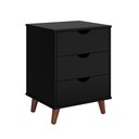 Ver imagem 1 de Mesa de Cabeceira para Cama de Casal - 3 Gavetas:preto