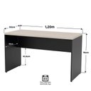 Ver imagem 4 de Conjunto Mesa de Escritório 120x60cm + Cadeira Ergonômica Reclinável Sistema Syncron Pistão Classe 4
