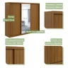 Guarda-roupa Casal com Espelho 100% MDF 3 Portas 6 Gavetas Sirius Móveis Lopas - 12