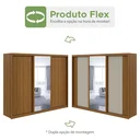 Ver imagem 4 de Guarda-roupa Casal com Espelho 100% MDF 3 Portas 6 Gavetas Sirius Móveis Lopas