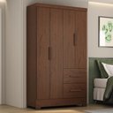 Ver imagem 2 de Guarda Roupa Solteiro 4 Portas 2 Gavetas Primor 121x209 cm Jacaranda Zanz