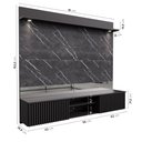 Ver imagem 2 de Painel para TV até 65 Polegadas Ripado com Marmorizado 3D e LED Azaléia CabeCasa MadeiraOriginals