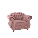 Ver imagem 1 de Kit 3 Poltronas Chesterfield Merlo - Veludo Rosa / Decoração, recepção , barbearia, sala tv estar