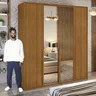 Guarda-roupa Casal com Espelho 100% MDF 4 Portas 3 Gavetas Imperatore Móveis Lopas - 11