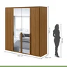 Guarda-roupa Casal com Espelho 100% MDF 4 Portas 3 Gavetas Imperatore Móveis Lopas - 4