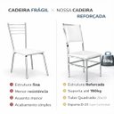 Ver imagem 7 de Cadeira Flora de Cozinha e Sala de Jantar Reforço Cromada Assento e Encosto Branco